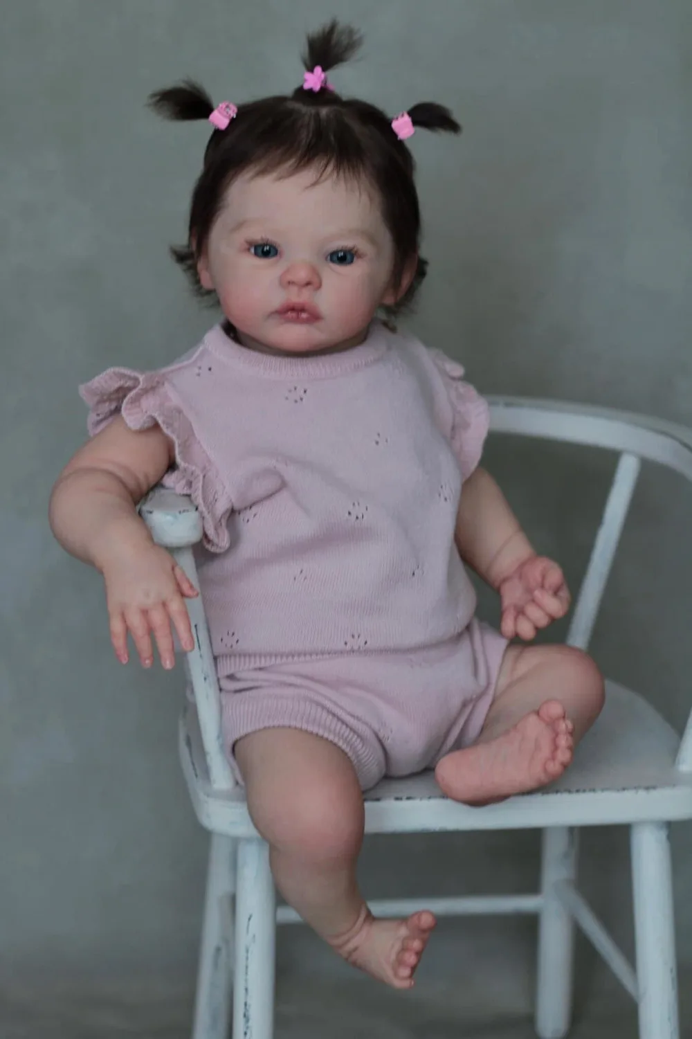 45CM Bebe Reborn Meadow Newborn Baby Size Doll Soft Touch Lifelike 3D Skin with Many Details Veins Handmade Doll Toy for Girls