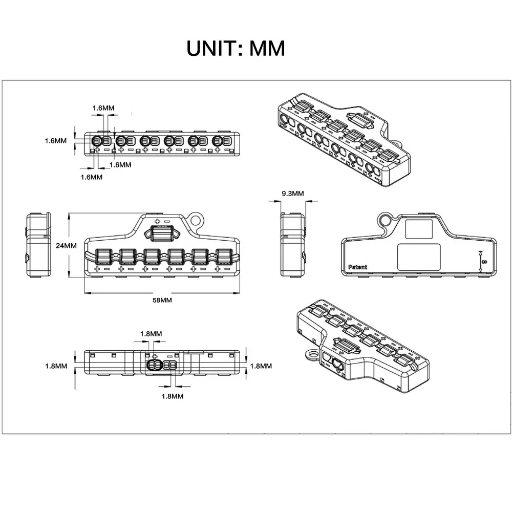 Low Voltage Quick Connect Wire Splitter for LED Strip Lighting (2 IN 12 OUT) - Distribution Block