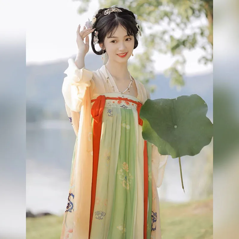 Hanfu Chinese Traditional Costume Ancient Women Dress Chiffon Cardigan Top Skirt China Clothes Set Cosplay Summer Jacket Hanfu