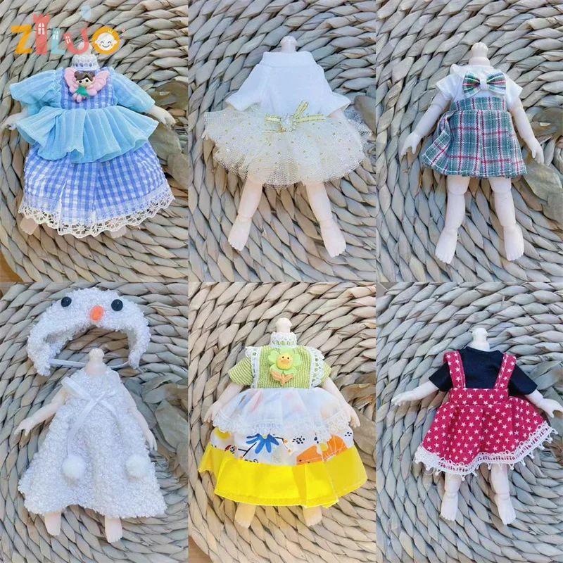 1/8 Bjd Doll Clothes for 15cm-17cm DIY Summer Clothes Dress Up Suit Doll Accessories Fashion Toys for Girls Boys Birthday Gifts