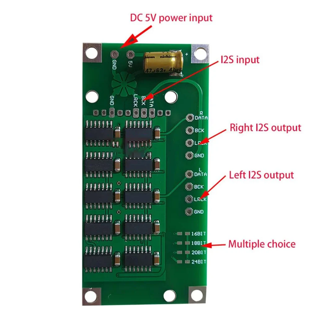 NOS DAC/I2S Format Decoder Shifter Board IIS I2S Data Conversion Right-aligned For PCM1704 TDA1541 DAC Support XMOS AMANERO USB