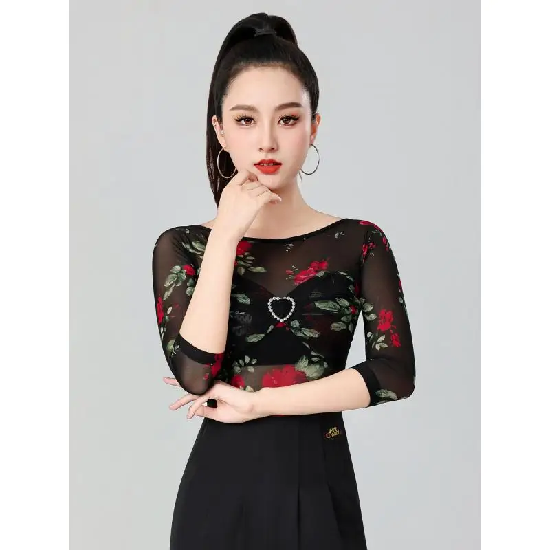 Nuevo Leotardo de baile latino para mujeres/niñas/señoras, nueva Salsa Sexy/salón de baile/tango/cha Cha/rumba/samba/top latino