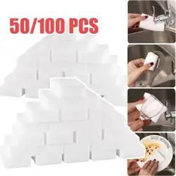 100 Pcs/lot Melamine Sponge Clean Sponge Eraser Melamine Cleaner For Kitchen Office Bathroom Portable Cleaning Sponges 10x6x2cm