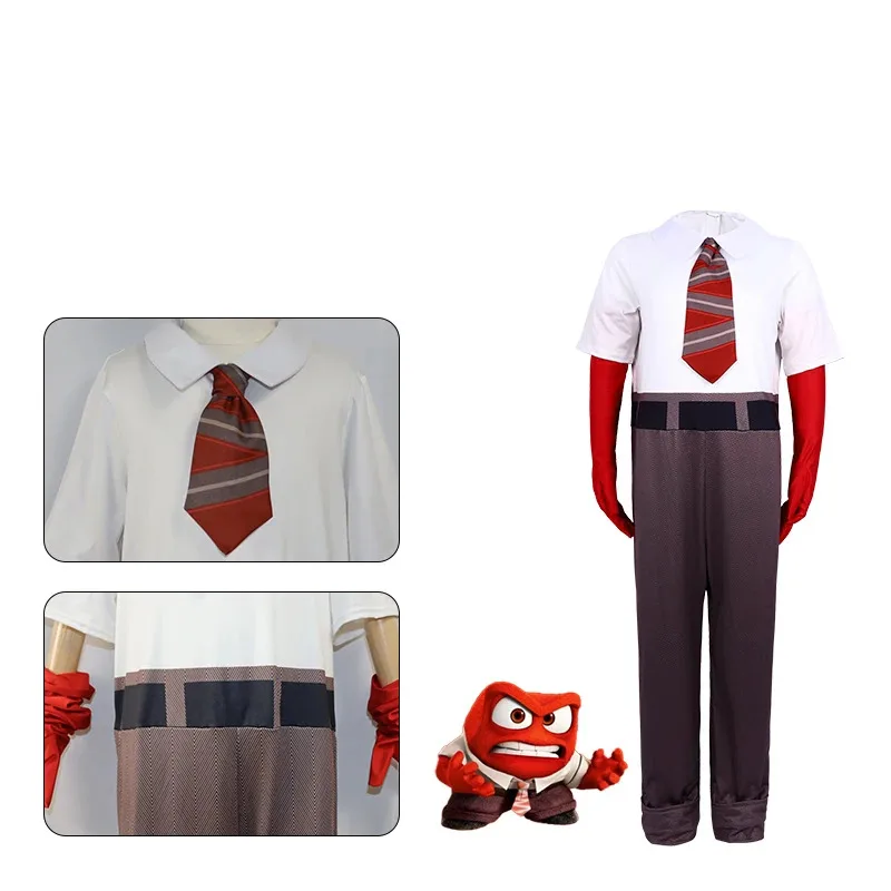 

Inside Out2 Anger Role Playing Cosplay Costume Halloween Stage Performance Costume Brain Agent Team