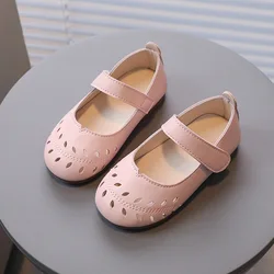 New Small Leather Shoes Children Hollow Out Breathable Casual Shoes Fashion Girls Wedding Party Dress Princess Shoes H794