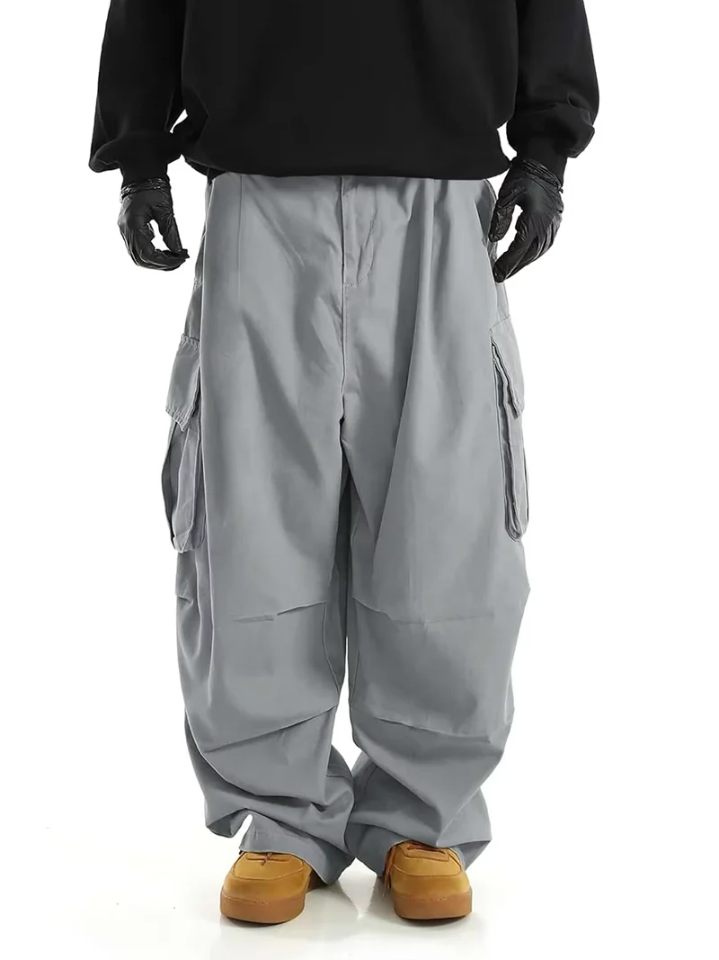 Amerikanischer Hip-Hop-Streetwear-Stil: Trendige Weite Jogginghose für Männer und Frauen, Leichte Cargo-Hose mit Mehreren Taschen, Lässige Hose – Detail 17