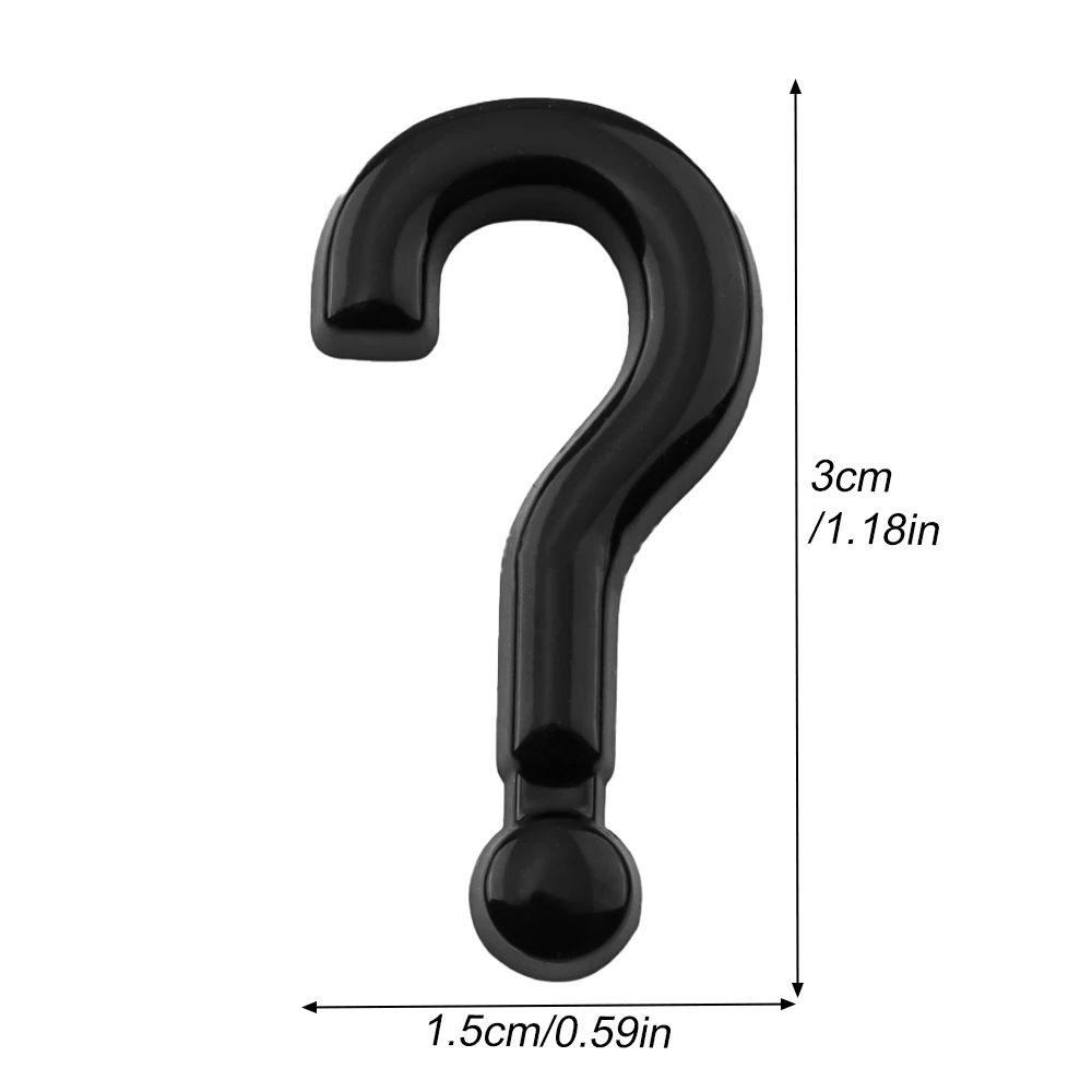 3D Silver Question Mark Car Emblem, Durable Metal Badge Sticker, Waterproof Bumper Decal for Auto Truck SUV Motorcycle Exterior