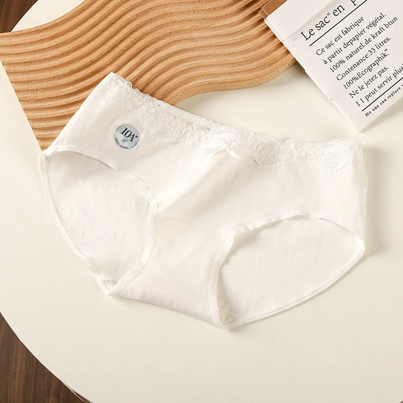 1 قطعة سراويل الفتيات القطن الخالص الطلاب الدانتيل الملابس الداخلية تنفس سراويل الحلو الإناث منتصف الخصر الراحة لينة ملخصات #1