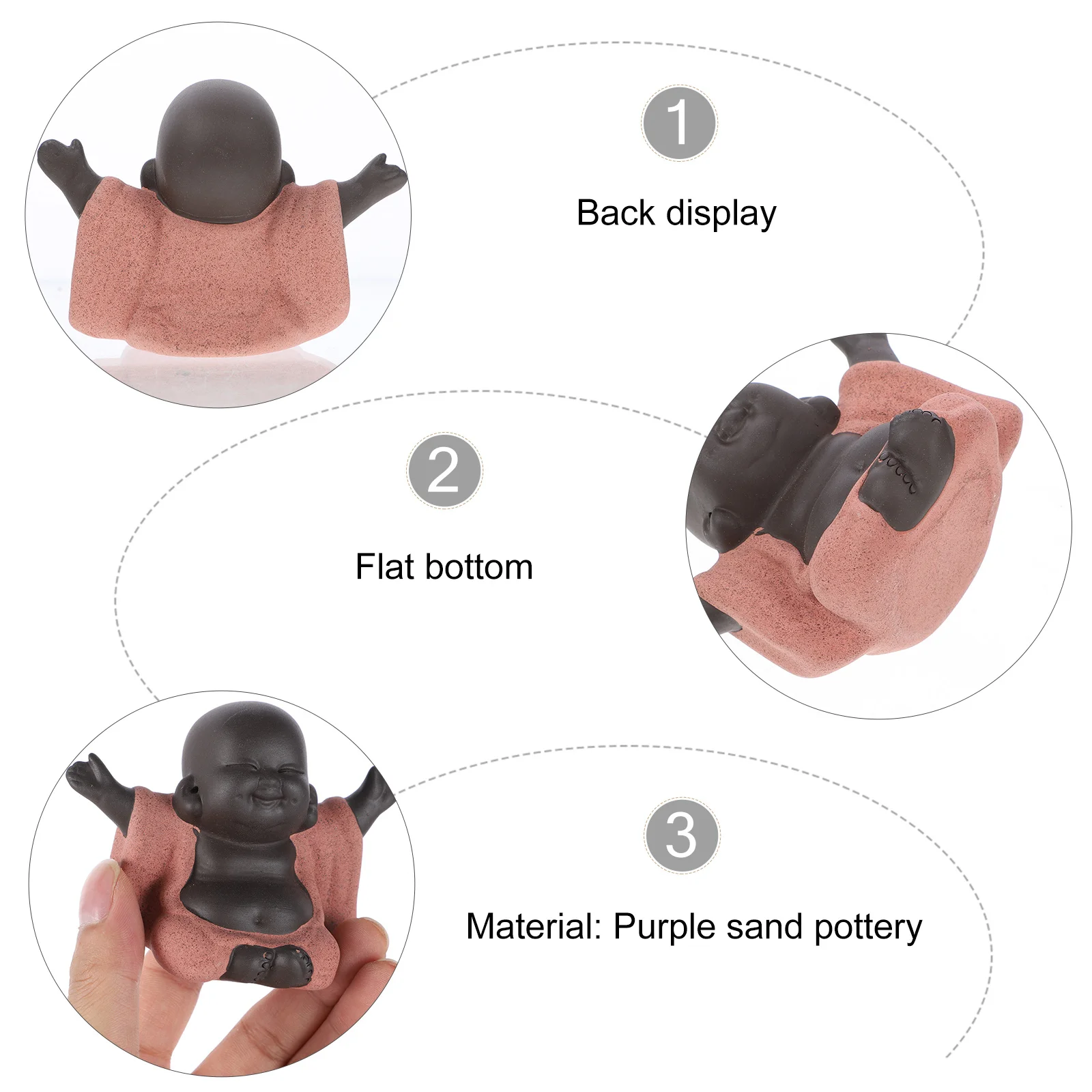 

Mini Hand Carved Ceramic Maitreya Buddha Sitting Statue Tea Pet Sculpture Home Decoration Fengshui Buddha Ornament