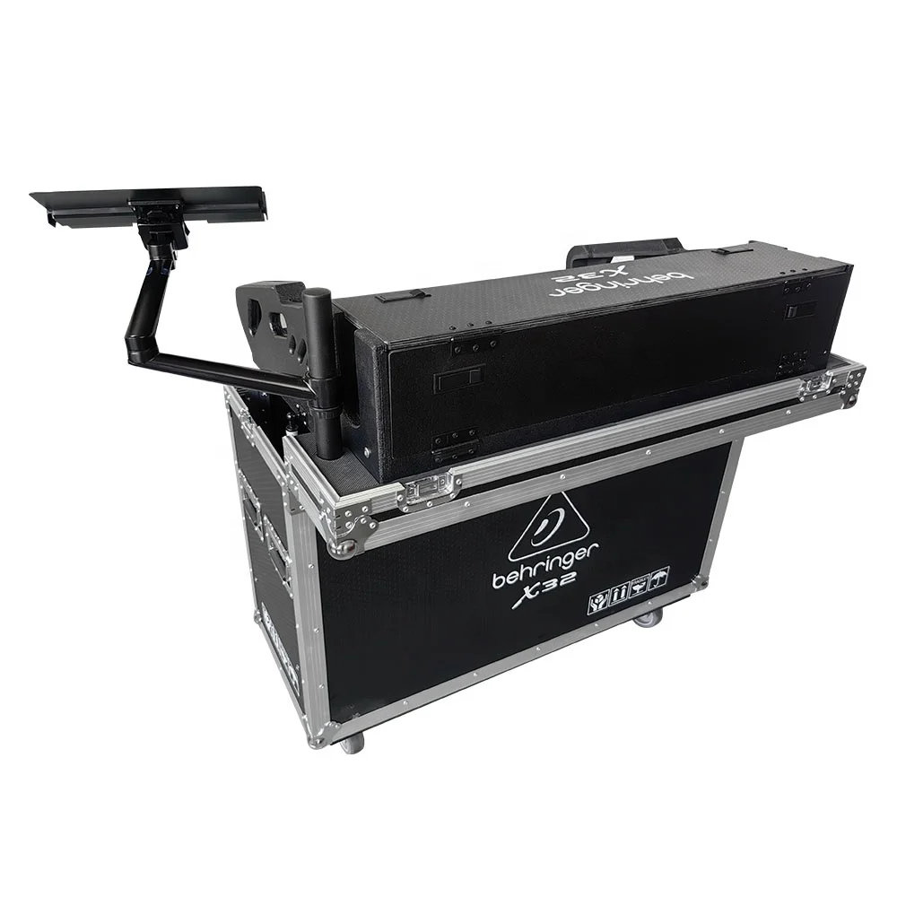 Customized Behringer X32 Digital Mixer Hydraulic Flight Case With Laptop Stand Outdoor Indoor Portable Flight Case