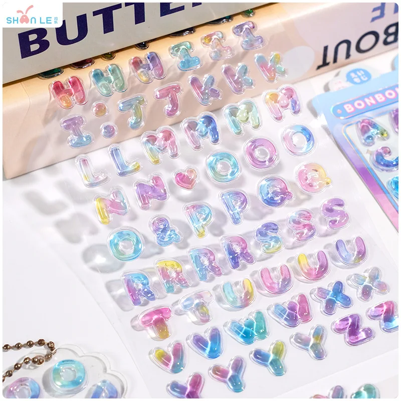 Japanese Anime Food Stamping Seal Fun, Children's Decoration Crystal Diamond 3D Sticker