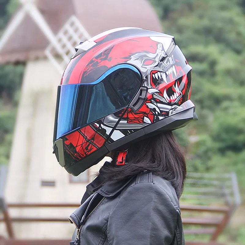 GXT Flip Up Motorcycle Helmet Dual Visor Modular Motorbike Helmet Full Face Safety Helmet for Men Women Casco Moto Capacete