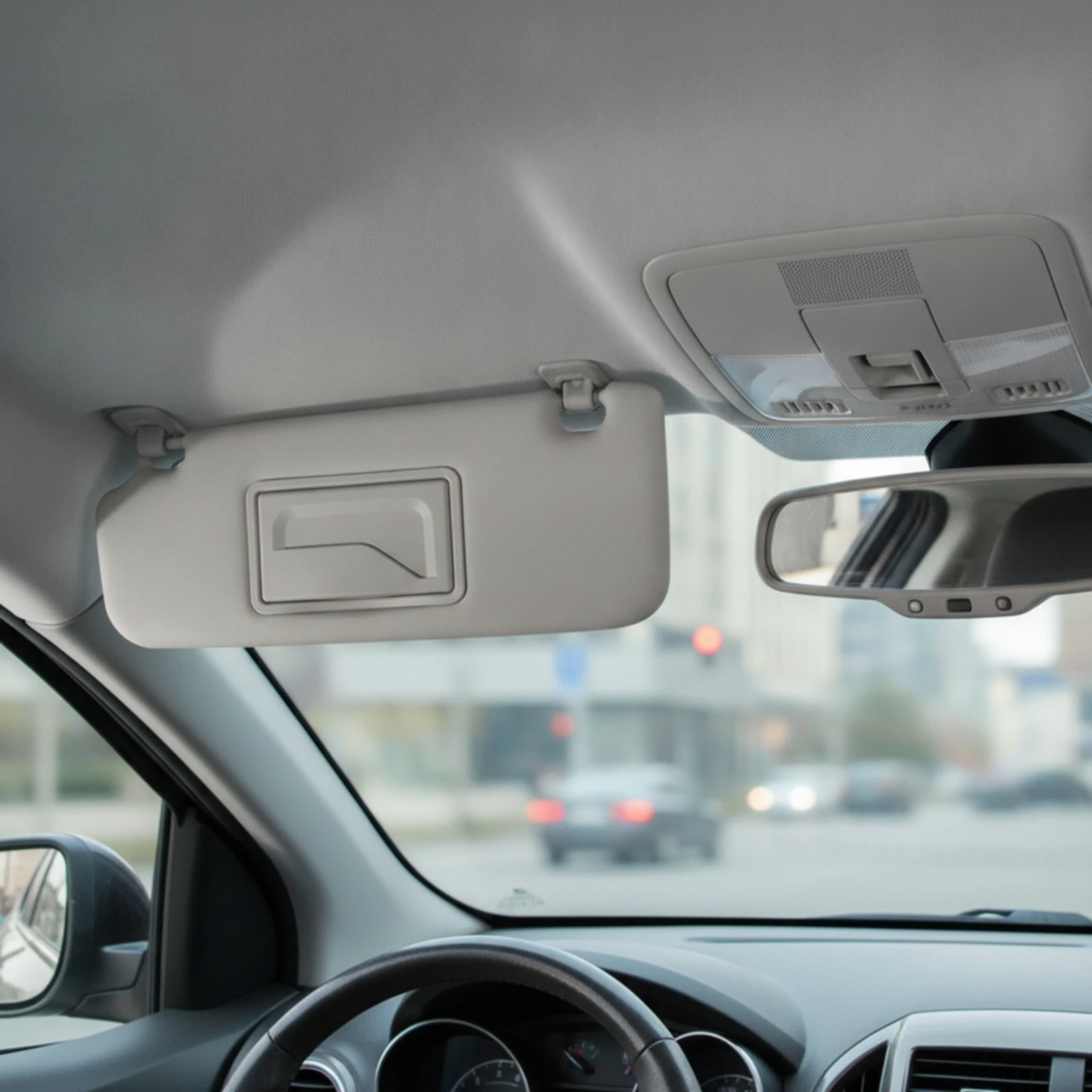 Car Sun Visor Pair Left and Right Sun Visor with Mounting Hinge Auto Parts Replacement Flip-up for Interior Restoration