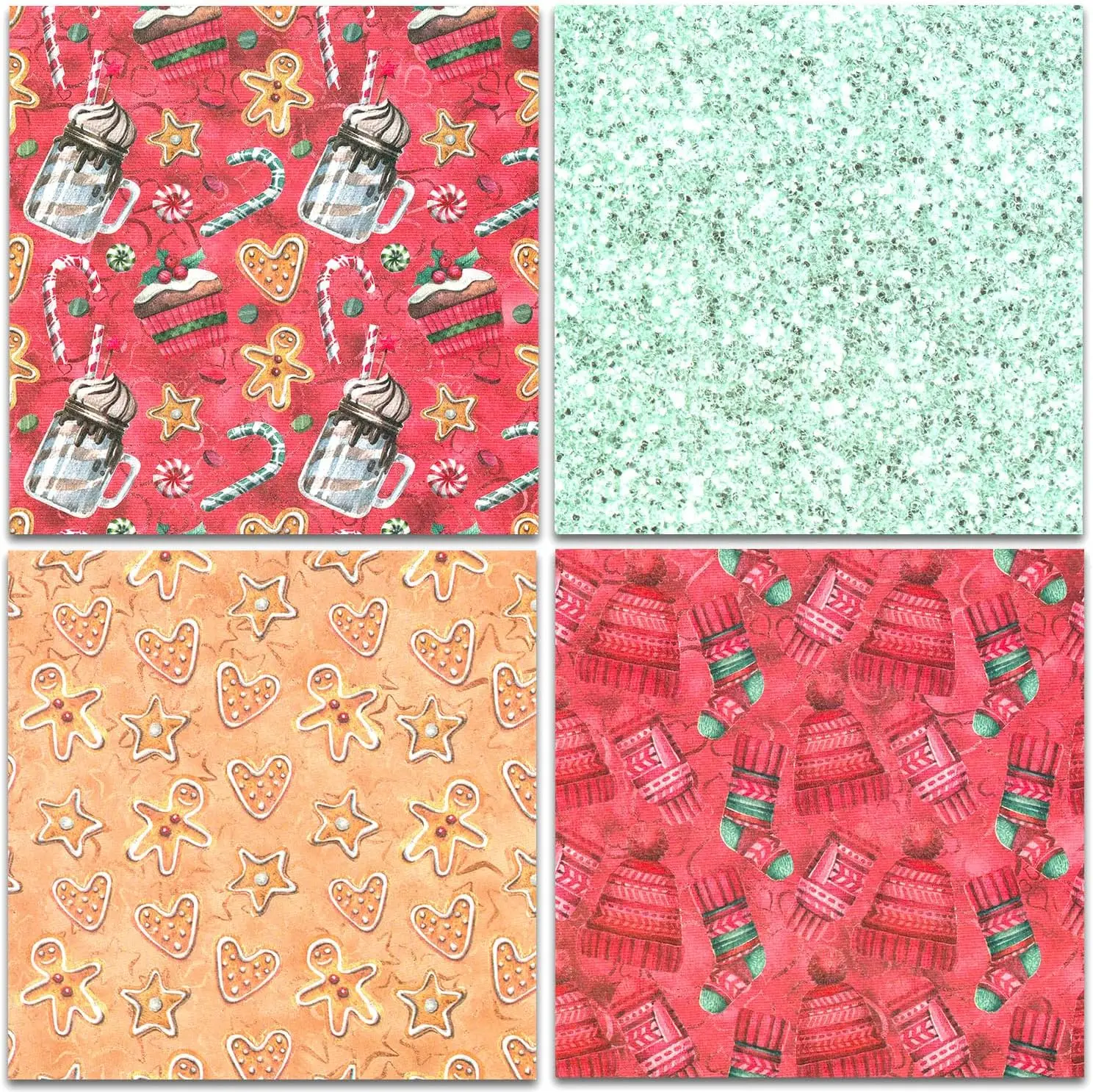 12 24 Sheets Scrapbook Paper Christmas 12x12inch Single-Side Printing Paper for Greeting Card Making Decorative BackgroundAlbum