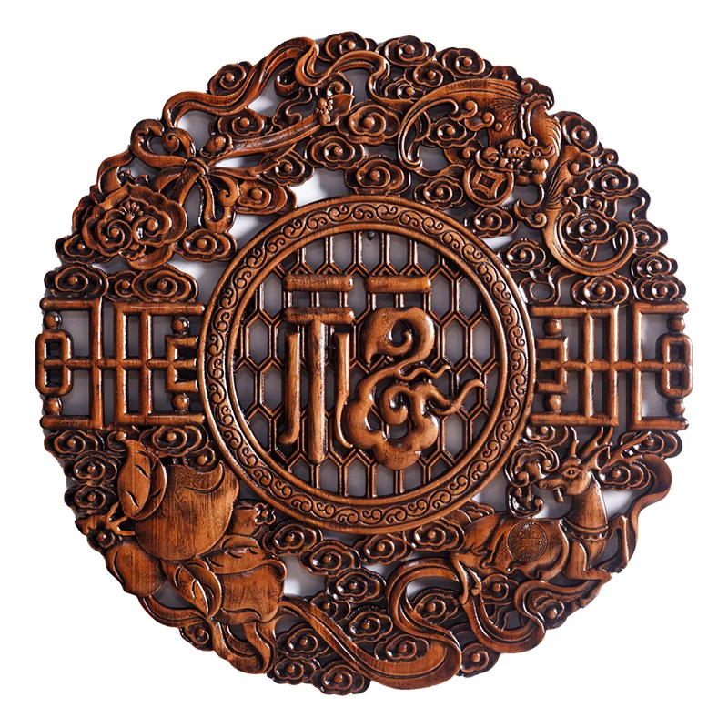 

Dongyang Wooden Camphor Solid Wood Fuzi Wall Decoration