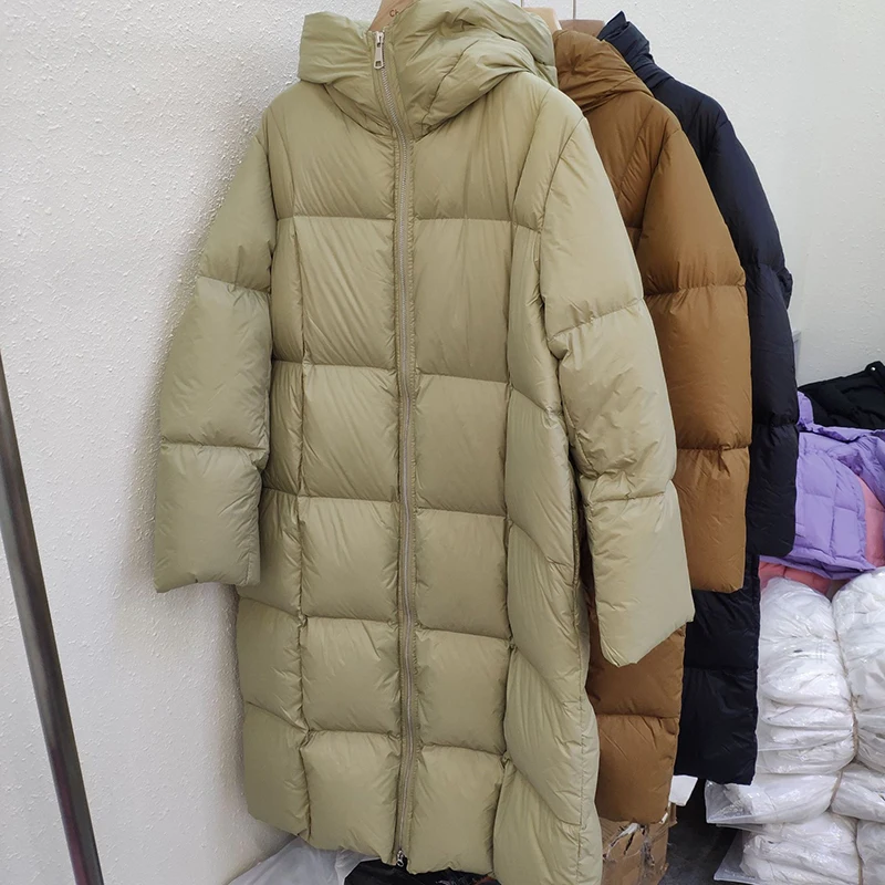 New in Duck Down Coats Korean Style Clothes Loose Casual Long Hooded Warm Winter Coat Feather Puffer Down Jacket Women