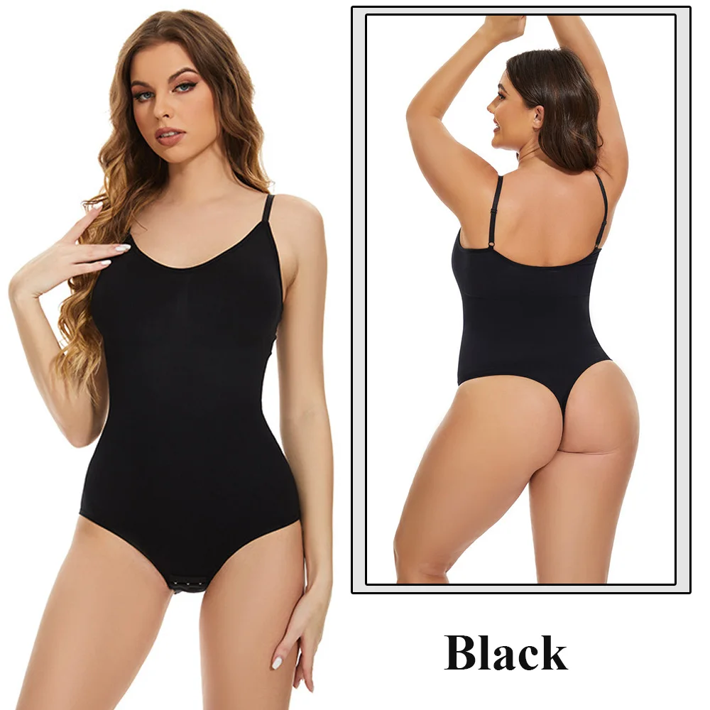 Women Thong Shapewear bodysuit tummy control hooks crotch Body Shaper stree jumpsuit