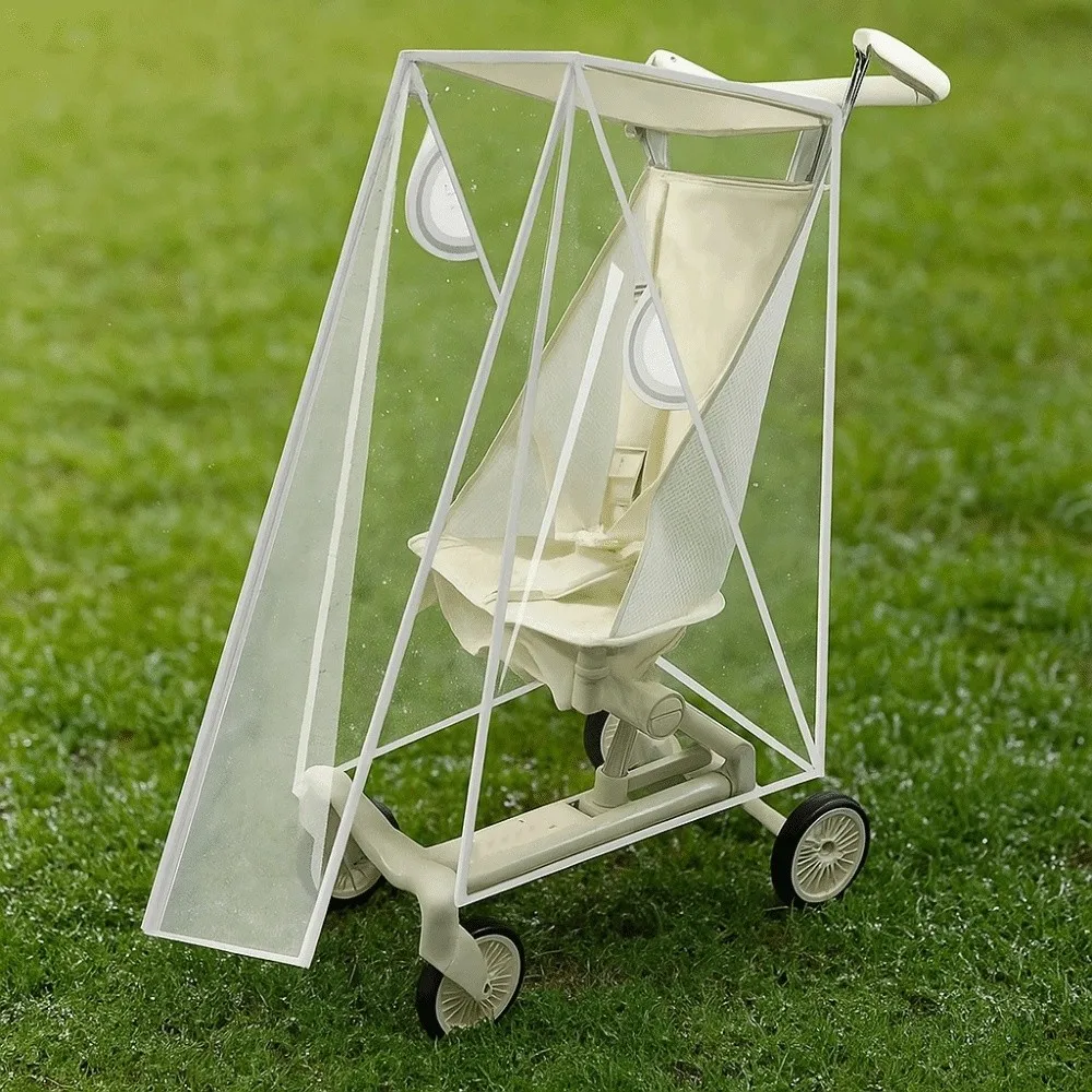 Paraguas transparente para cochecito de bebé, cubierta impermeable a prueba de viento, cochecito de bolsillo impermeable, cubierta para lluvia, viaje, vista nobstruida