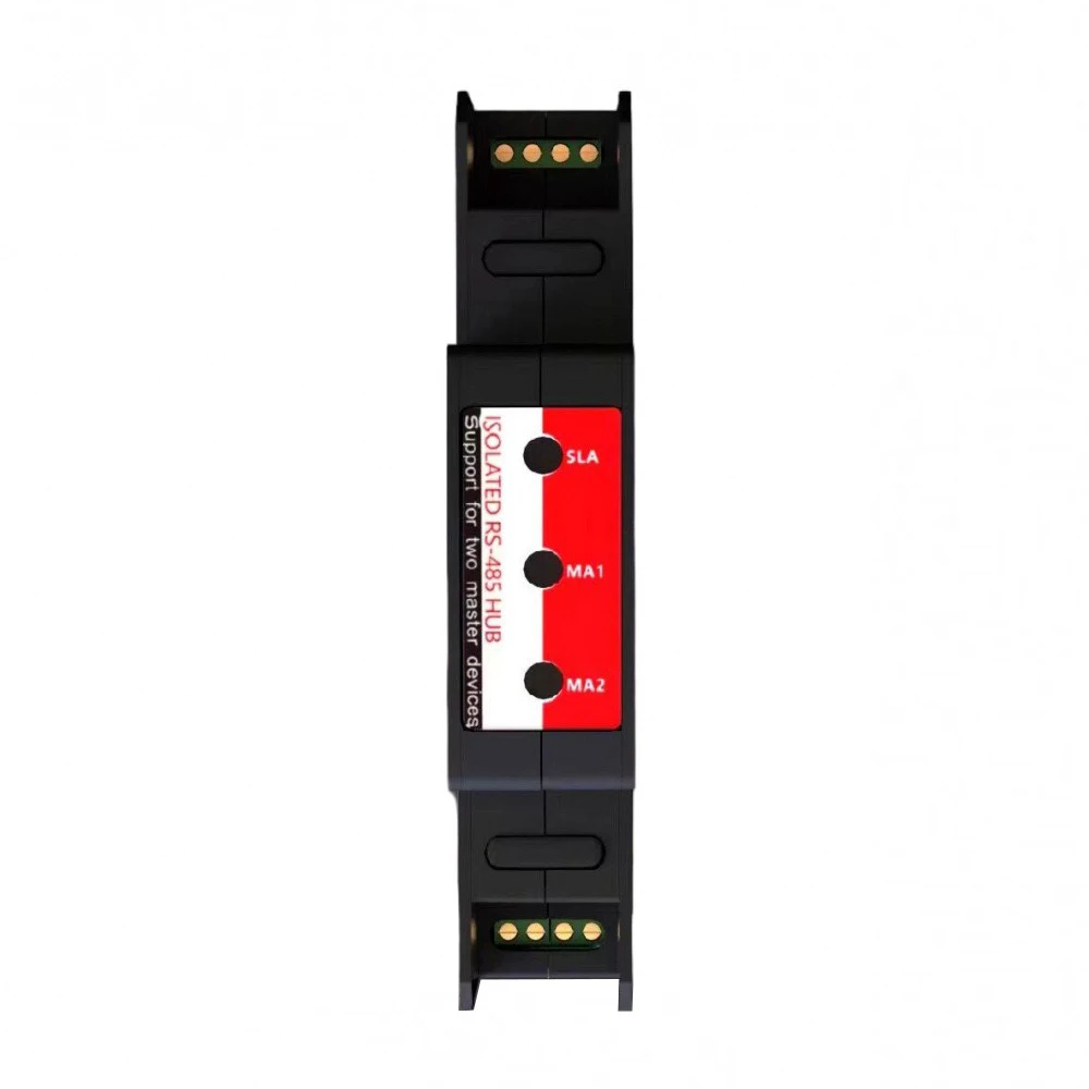 

Industrial Isolated RS485 Hub Dual Host Multi-Slave 2 Master 1 Slave 1500V Isolation DC9-35V 115200bps with LED DIN Rail Mount