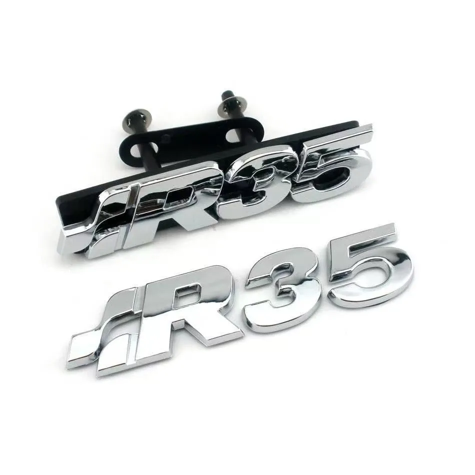 Golf R32 R35 R36 Chrome Front Grille Badge Emblem GOLF TDI R 3.2L V6 Rear Boot Tailgate Badge logo for Golf 4 / 5 (1997-2008)