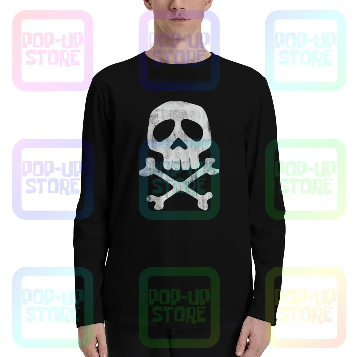 Capitan Harlock Teschio Skull Arcadia Jolly Roger Cartoni Long Sleeve T-Shirts T-shirt Tee Top Casual Fashion Hot Selling