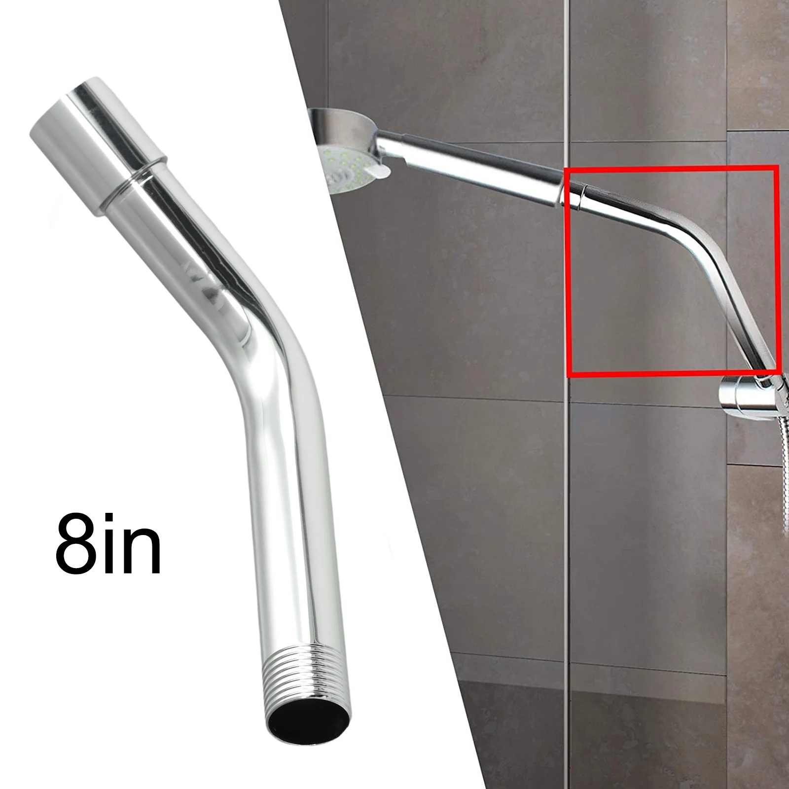 High Quality Practical Extension Pipe Shower Arm Straight/ Angled Extra Polished Chrome Rainfall Bath Bathroom