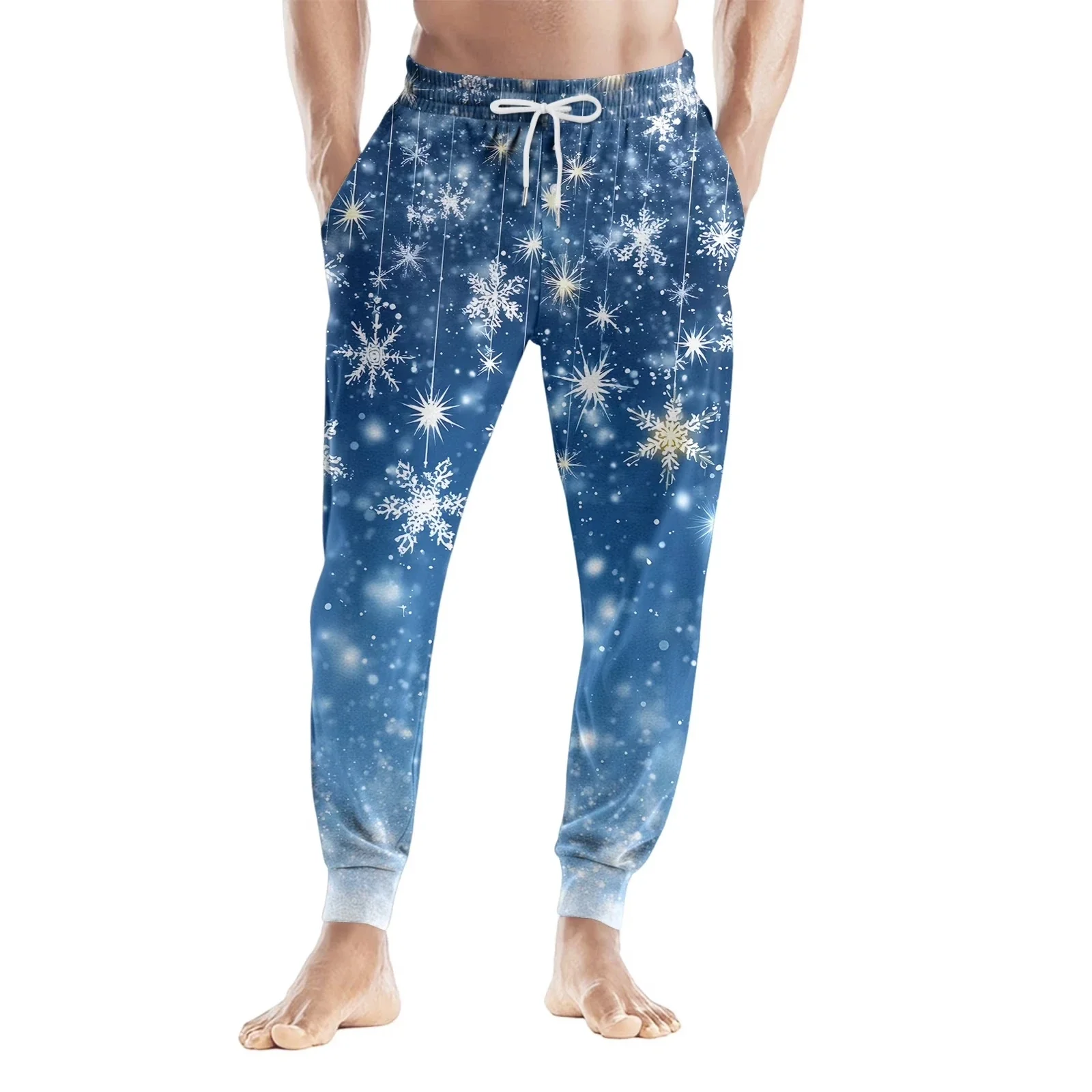Herren 3D-Druck Weihnachtsmann Mode Trend Casual Sporthose Saisonale Weihnachts-Soft- und Komfort-Sporthose mit Taillenbund