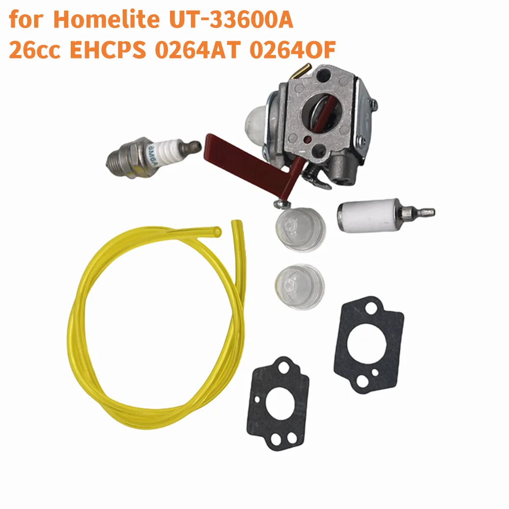 High quality Carburetor Kit for Homelite UT‑33600A 26cc EHCPS 0264AT 0264OF Garden Lawn Mover Trimmer