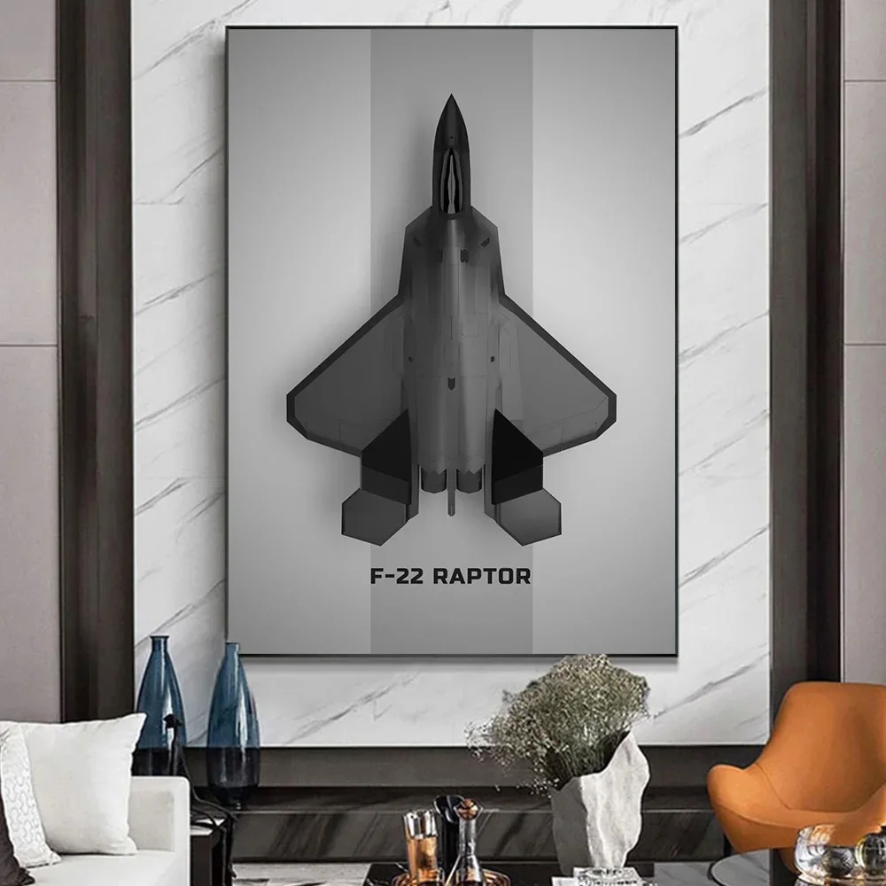 Minimalist Military Aircraft Poster Prints For Living Room Home Decor F22 Raptor Antonov JU-288 Rafale Canvas Painting Wall Art