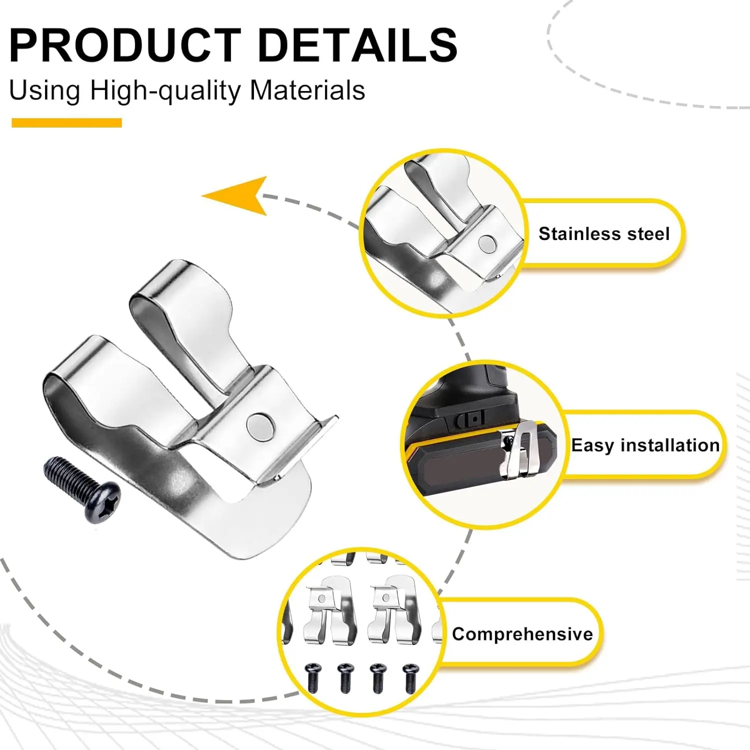 Imagem -05 - Clipe Cinto Ganchos com Parafusos Impact Driver Drill Holder Power Tool Parte Acessórios Ryobi Pcs Aço Inoxidável