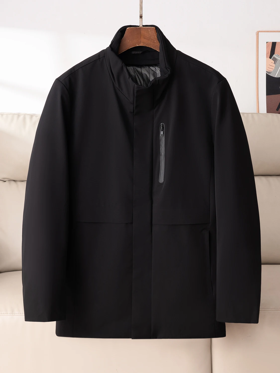 

Ультра удобная теплая повседневная универсальная свободная мужская пуховая куртка из полиэфирного волокна 90% Du down, верхняя одежда стандартного кроя