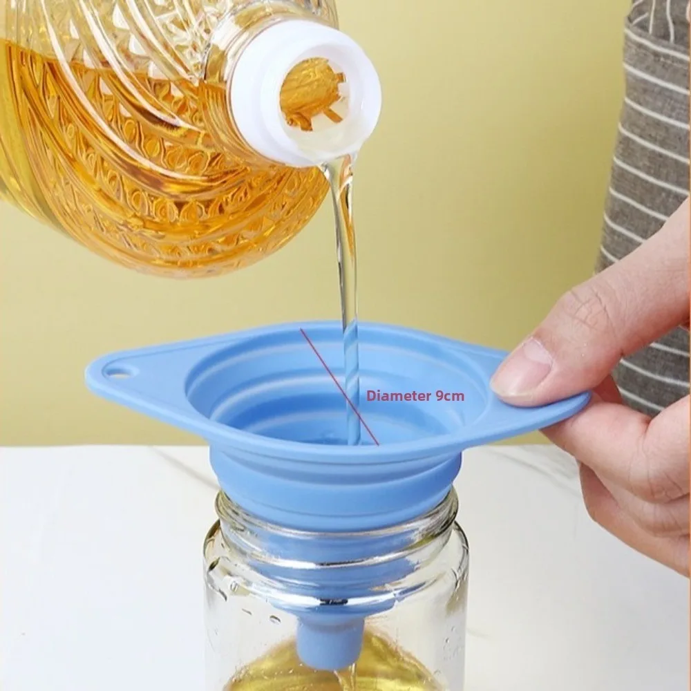 مجموعة قمع المطبخ المحمولة متعددة الأغراض، ميزة قابلة للطي، قمع سيليكون واسع الفم، قمع قابل للطي للاستخدام في المطبخ #4