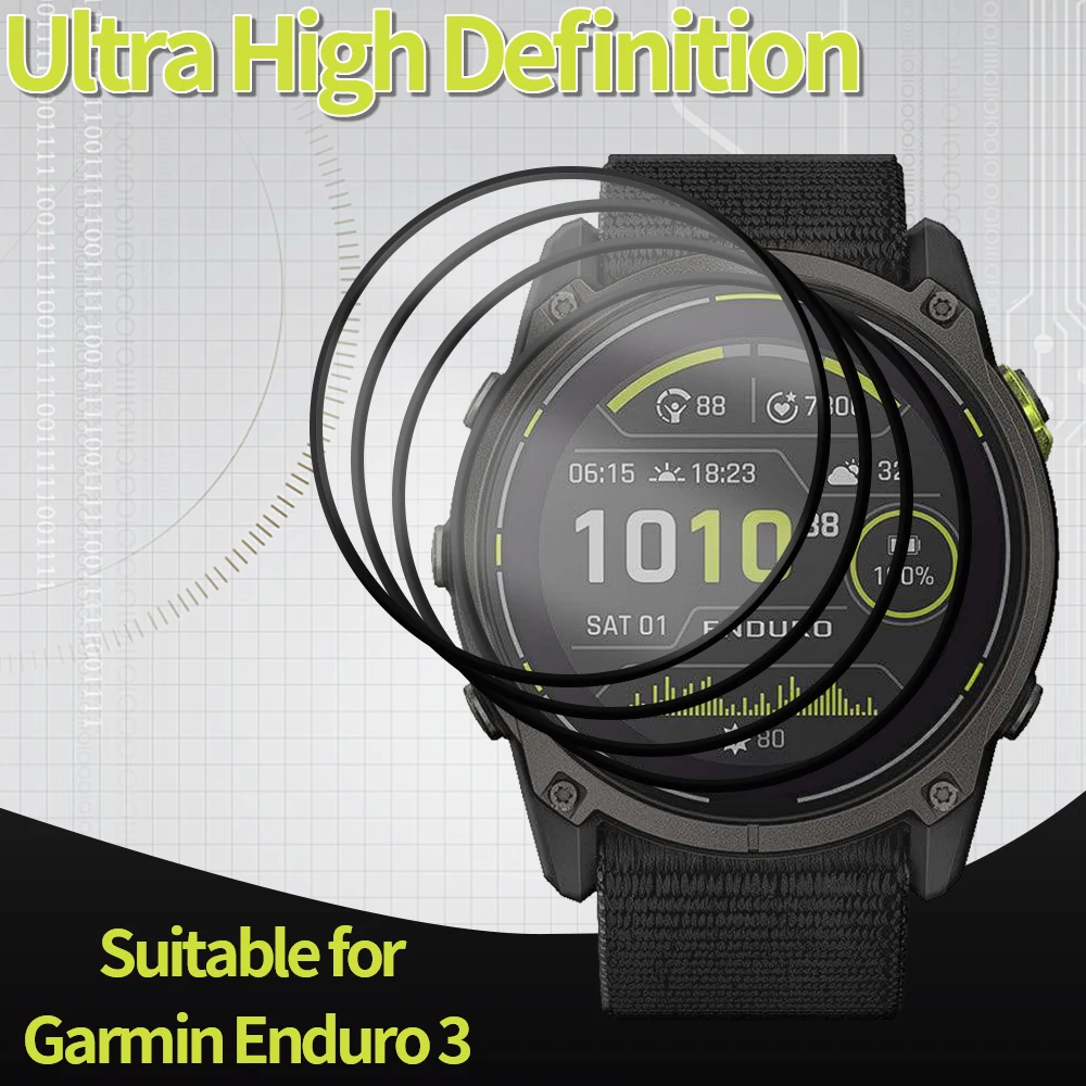 5/3/1PCS Tempered Glass Watch Films for Garmin Enduro 3 51mm Full Coverage Screen Protectors Anti-scratch Protective Cover