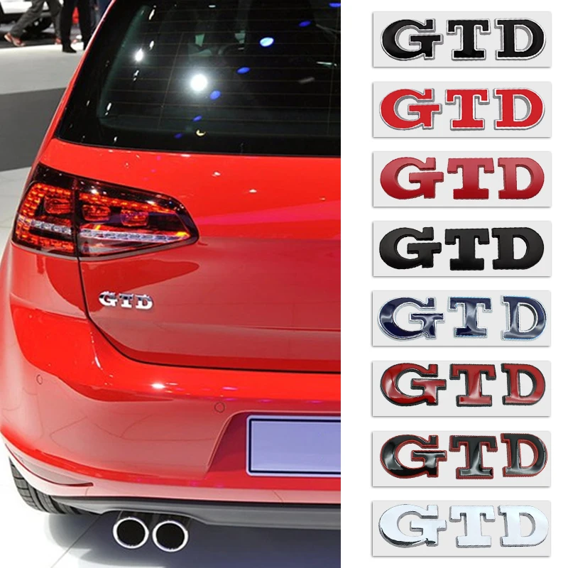 3D Metal GTD Logo Rear Boot Trunk Emblem Badge Decals for VW Polo Golf 5 6 7 CC Passat Jetta MK4 MK5 MK6 Car Styling Stickers