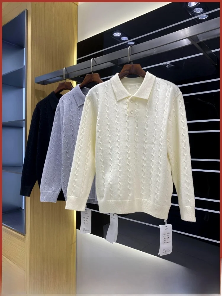 

Italian Sle Lazy Ne Knitted Sweater Men's Autumn Long Sve Soft Faion Ci Casual Faion Warmth Netie Sweater