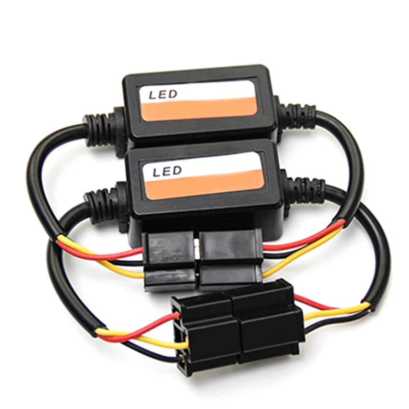 2PCS H7 Automotive Load Resistor Error Eliminator LED Decoder Canbus Wireless Light Adapter Black Plastic
