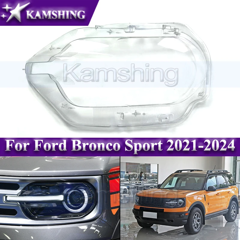 

Чехол для передней фары Kamshing для Ford Bronco Sport 2021-2024, оболочка для фар, оболочка для передней фары, стеклянная маска для передней фары
