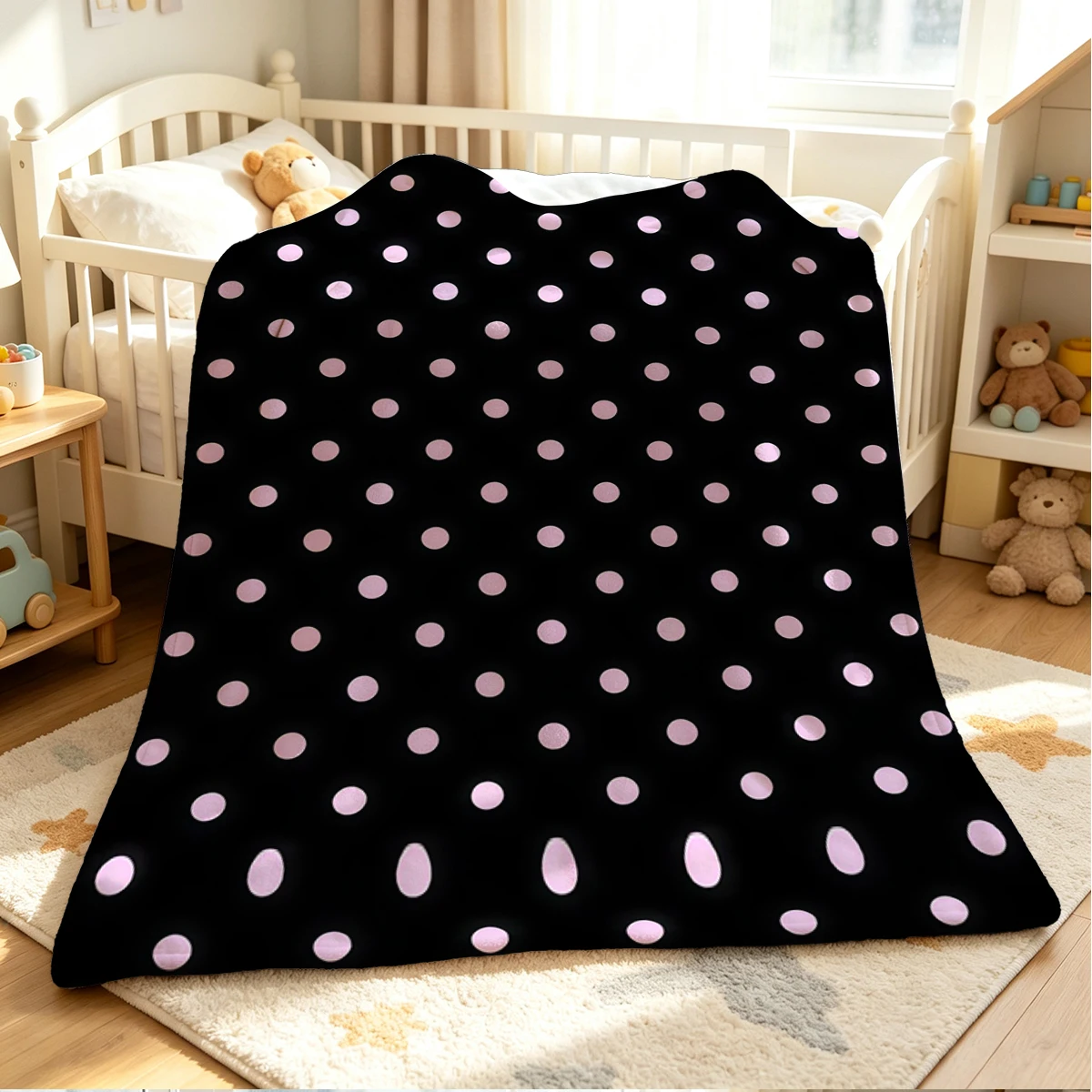 Pink Night Flannel Blanket Warm Soft Halloween Christmas Couch Warm Cozy Decorative Decor Gift for All Season