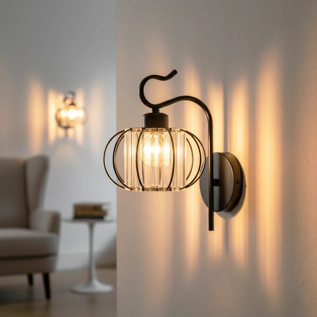 Modern Luxury Gold Wall Lamp Nordic Creative Crystal Sconce Living Room Hallway Bedside Indoor Decoration Metal LED Wall Light