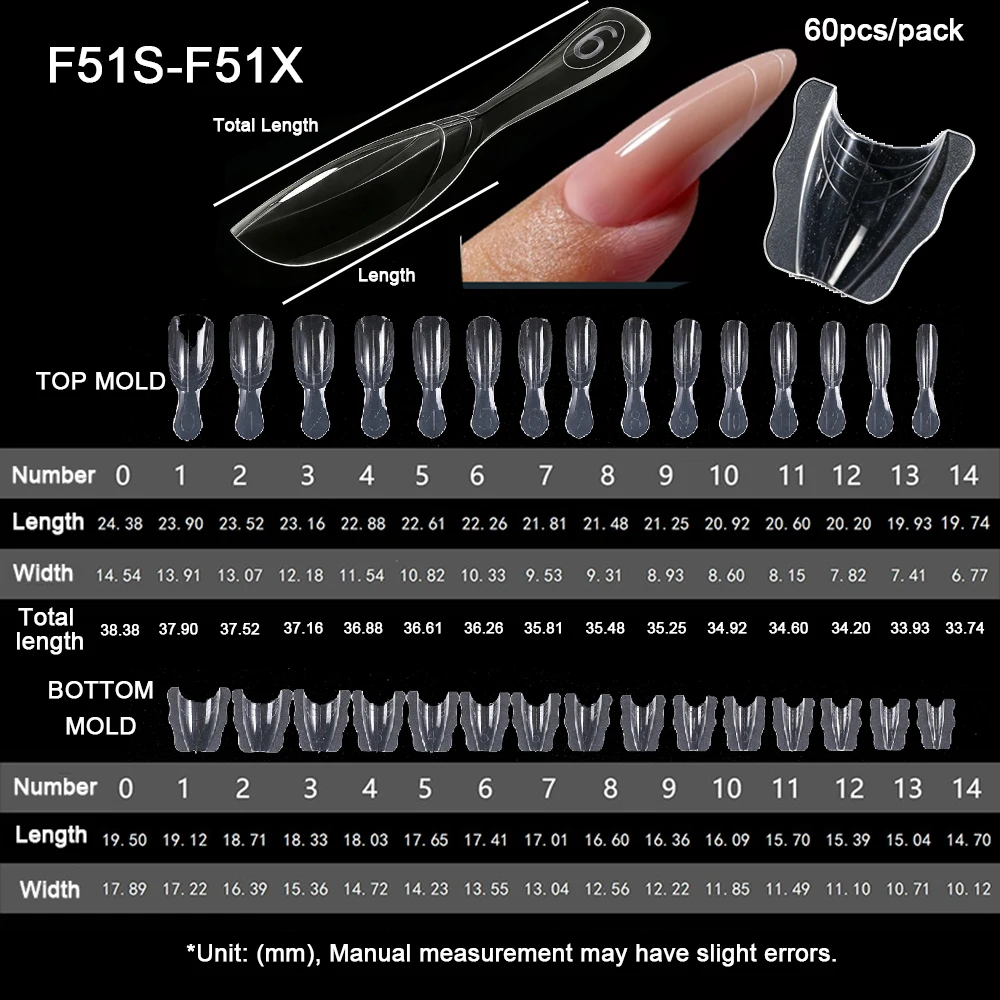 SWEET TREND-60 Stück Dual-Nagelformen in 15 Größen – Dual-Formen Oval/Lange Sargform Ober-/Unterseite Nagelformen Maniküre-Verlängerungswerkzeug – Detail 4