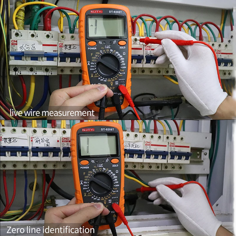 NJTY High Voltage Digital Multimeter 2000V AC/DC Professional Voltmeter Ammeter Capacitance Temperature Ohm Multi Meter Tester