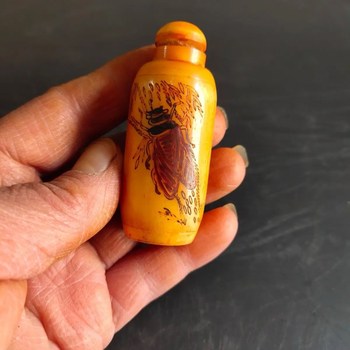 Retro Summer cicada Snuff Bottle mini bottle