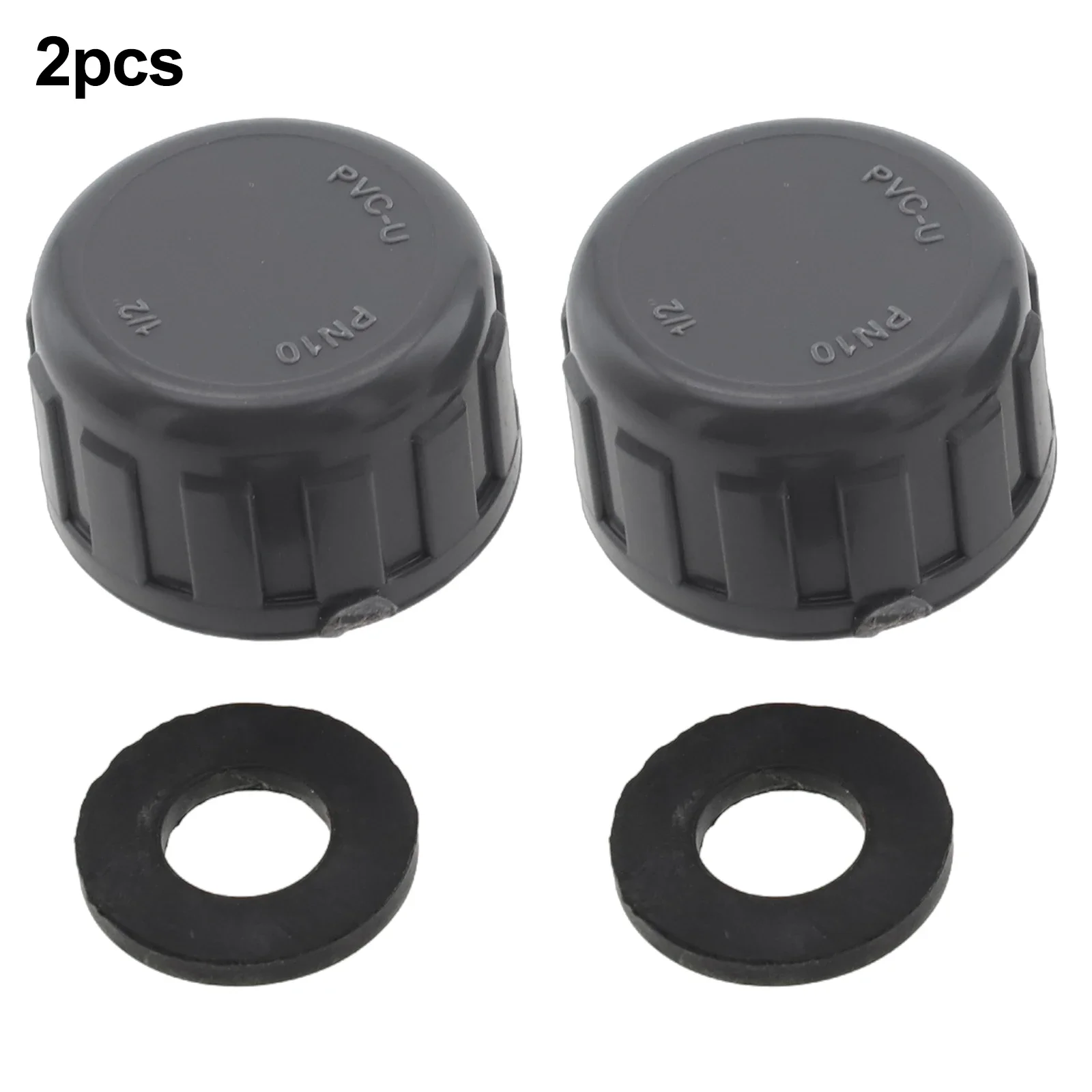 2pcs PVC Threaded Cap Round Female Thread Hose Connector With Rubber Seals Kit 20mm/25mm/32mm Pipe Ends Blanking Plug
