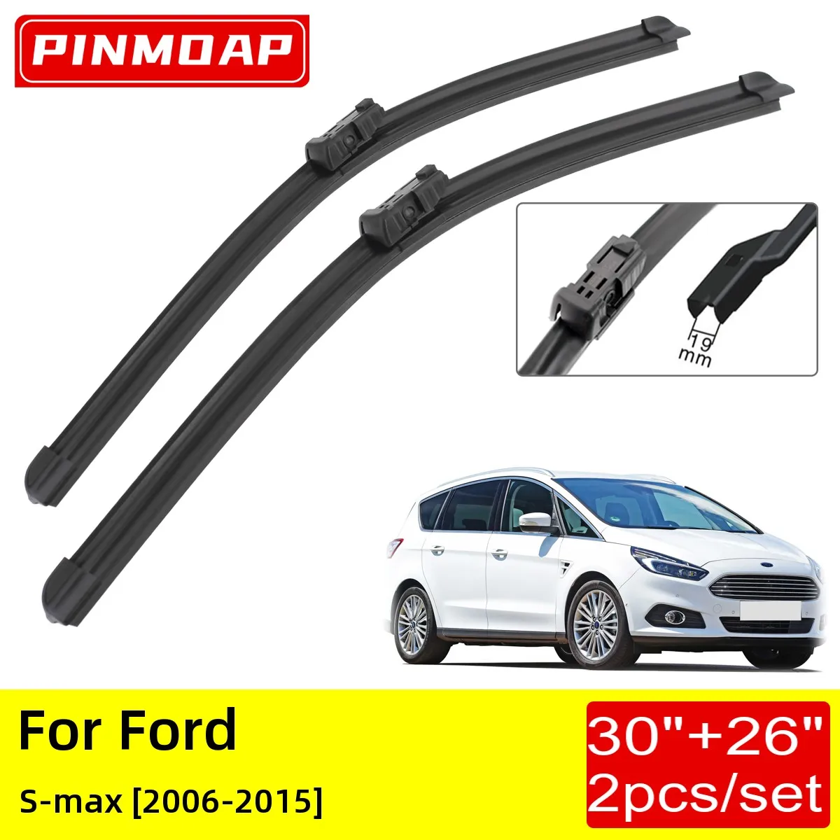 For Ford S-max 2006 2007 2008 2009 2010 2011 2012 2013 2014 2015  Front Wiper Blades Brushes Cutter Accessories