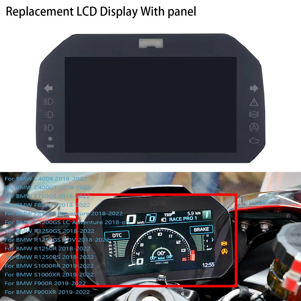 

New LCD Display Glass Panel Dashboard For BMW S1000RR F900R F900XR S1000 S 1000 XR RR F 900 F900 R XR 2018-2022 Instrument