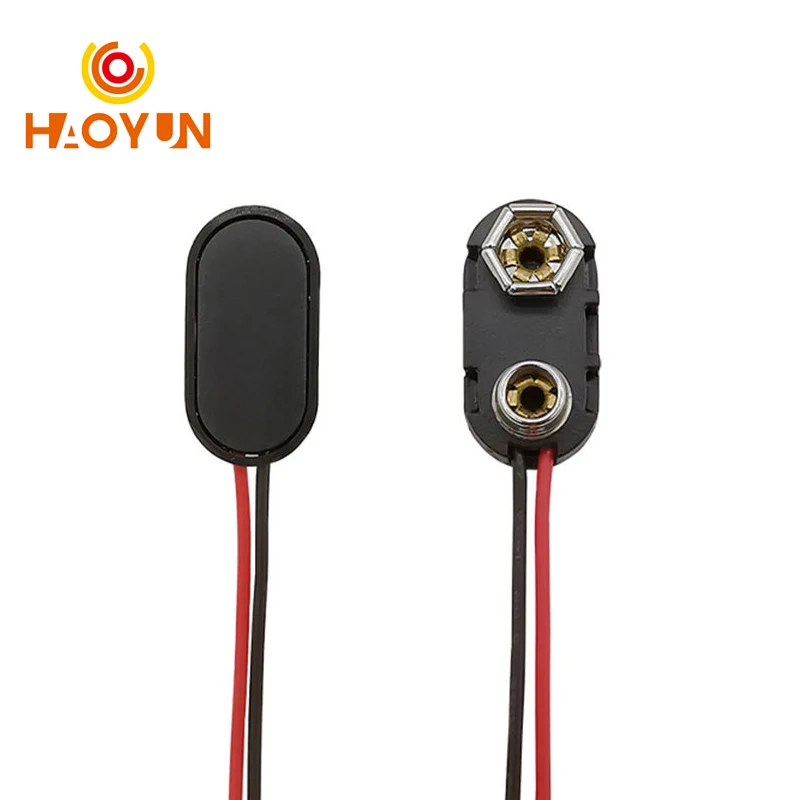 【10PCS】9V Battery Snap Connector Clip Lead Wires Holder 10cm Black Red Cable