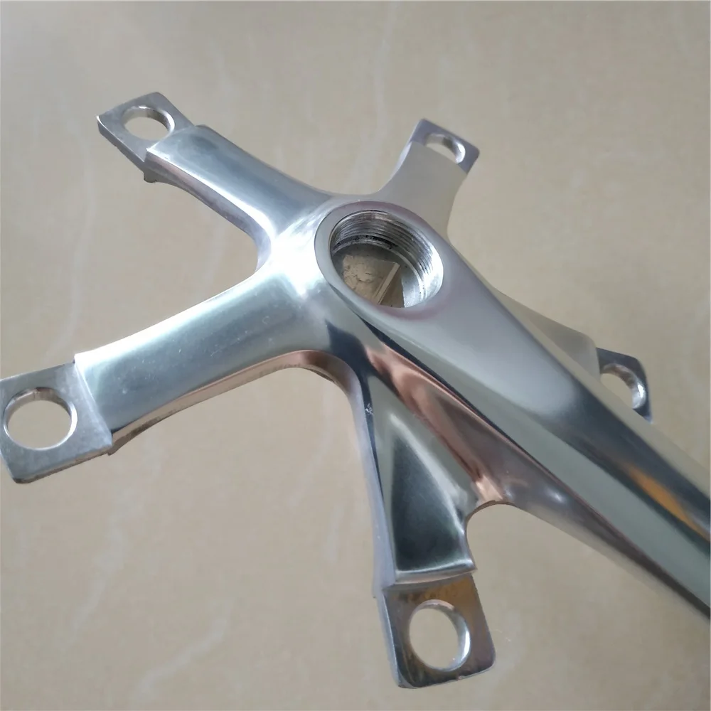 Silvery Road Bike Crankset Aluminum Alloy Fixed Gear Bicycle Parts BMX Folding 130BCD Crank Length 165mm 170 mm