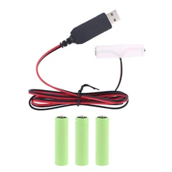 Battery Eliminator USB Power SupplyCable Replace 1.5V AA Battery for Radio Electric Toy Clock LED Strip Light Calculator