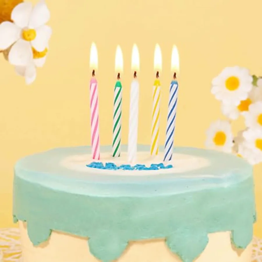 144Count Multicolored Spiral Birthday Candles for Cake Cupcake Candles Party Celebration Ideal for Birthday Parties Wedding Eve