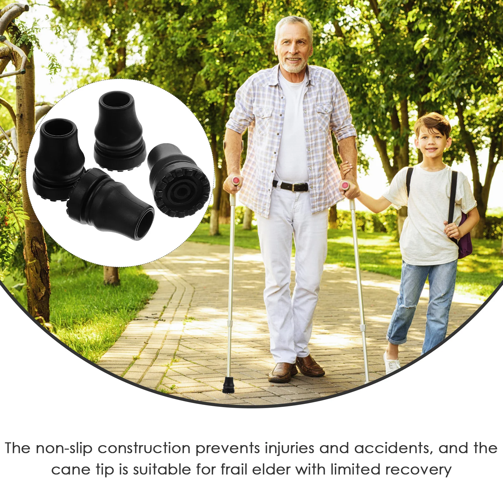 

4 шт. противоскользящие накладки для костылей, высокопрочные наконечники из ПВХ для треккинговых палок, сменные заглушки для тростей, нескользящие накладки для ходунков